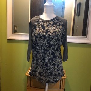 Lularoe Size L Jersey Ble and Grey long back Short front
